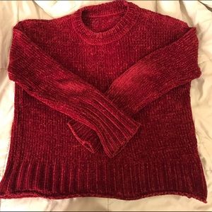 Red knit sweater